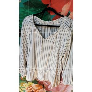 Blue striped pheasant style blouse